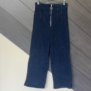 Forever 21 Cropped‎ 24" Inseam High Rise Wide Leg Denim-Stretch